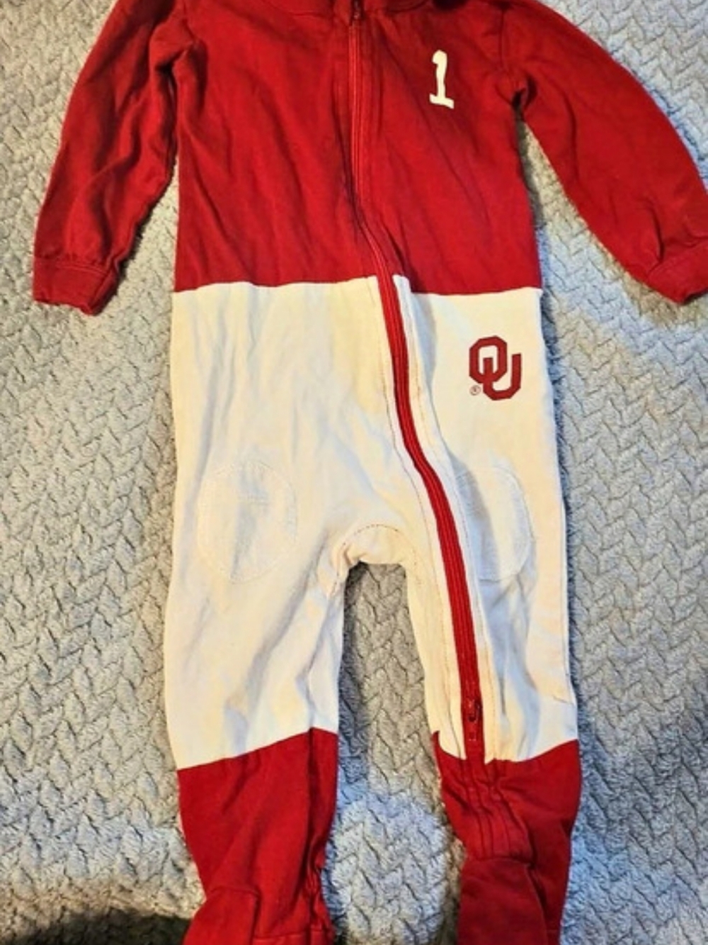 Oklahoma Sooners Baby Footie Red White